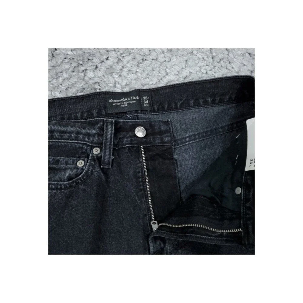 Abercrombie Men's 90s Loose Fit Jeans Black Authentic Rigid Denim Size 28 x 34